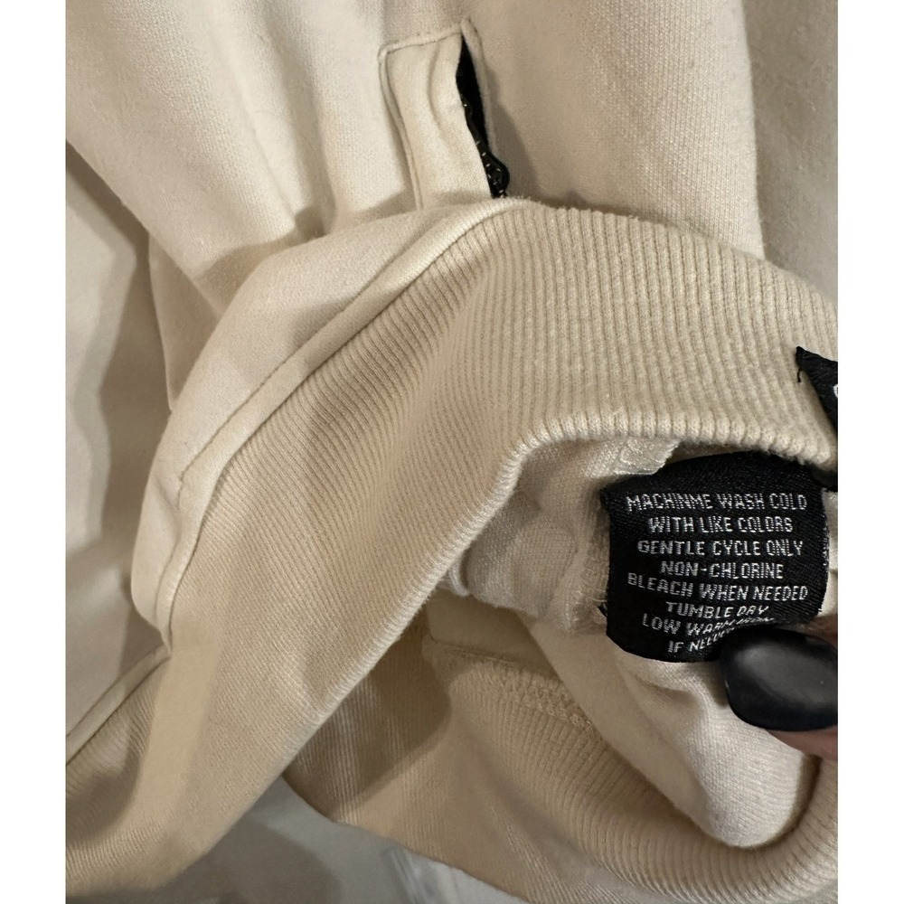 CIVILIZED Bear Graphic Crewneck Sweatshirt Cream Medium Long‎ Sleeve Pockets - Picture 7 of 7